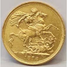 AUSTRALIA 1878 . ONE 1 SOVEREIGN . MELBOURNE . GOLD